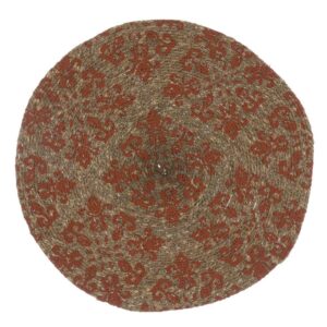 Salvamanteles de Terracota en Fibra de Flor de Jacinto - 38 cm, Diseño Impreso, Ideal para Decorar tu Mesa