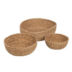 Set de 3 Cestas de Fibra Natural para Decoración - Medidas 11 cm | Estilo Natural y Elegante