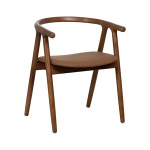 Silla Granth de Madera de Olmo Amarillo y Marrón con Asiento Acolchado - Diseño Moderno y Confort Superior (71 cm)