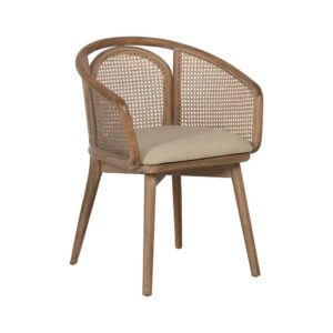 Silla Beige de Madera Ergonomica con Respaldo Bajo 81 cm - Silla Lorinor, Confort y Estilo para Comedor y Oficina