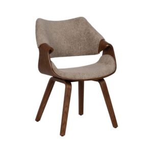 Silla Paltric Beige-Marrón con Tejido 100% Poliéster y Madera de Haya - Diseño Ergonómico y Confort Premium 82 cm para Comedor y Salón