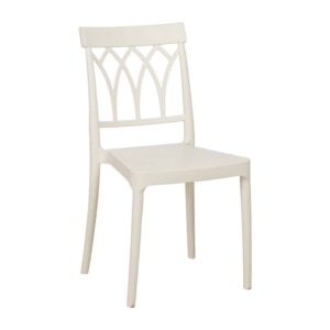 Silla Blanca de Polipropileno Apilable Dorven - Diseño Ergonómico, Ligera y con Protección UV para Interiores y Exteriores - 83 cm de Altura