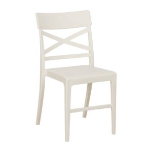 Silla Blanca de Polipropileno Apilable Zantor 84 cm - Ideal para Exteriores, Diseño Moderno y Resistente a UV