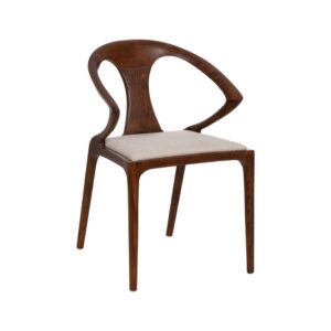 Silla de Madera de Haya con Asiento Tapizado Color Miel 81 cm Atticus - Diseño Elegante y Cómodo para Comedor y Oficina, Soporta 130 kg
