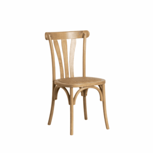 Silla de Madera de Olmo Orynth con Respaldo Alto 88,5 cm y Asiento de Ratán - Elegancia y Confort para tu Hogar