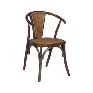 Silla de Madera y Ratán Color Chocolate Colton - Elegante y Cómoda para Comedores, 81 cm, Soporta 130 kg