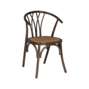 Silla de Madera y Ratán Color Chocolate Remington - Elegante y Confortable, 81 cm, Ideal para tu Hogar