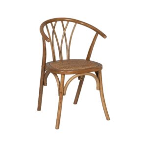 Silla de Madera y Ratán Color Miel Remington - Elegante y Confortable, Ideal para tu Hogar, 81 cm