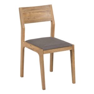 Silla de Madera de Mango y Tela Gris 84 cm Griffin - Elegancia Moderna y Comodidad para Comedores y Oficinas