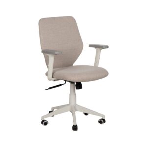 Silla de Oficina Ergonomica Beige Derwin - Altura Ajustable y Reposabrazos Regulables, Confort y Estilo para tu Espacio de Trabajo