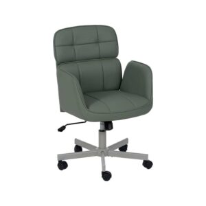 Silla de Oficina Verde Ralven en Simil Piel - Ergonomía y Estilo Contemporáneo para Espacios Modernos (85 cm)