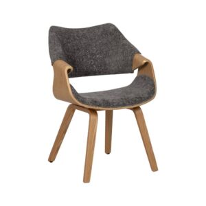 Silla Quilven Gris con Tejido 100% Poliéster y Madera de Haya - Elegancia y Confort 82 cm para Comedores y Salones