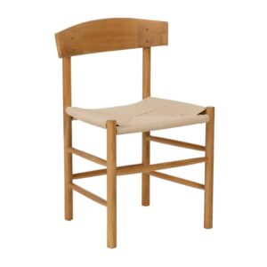 Silla de Madera de Olmo Noah 76,8 cm - Diseño Natural y Acogedor con Asiento de Ratán Trenzado para Comedores y Salones