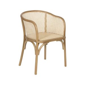 Silla de Madera y Ratán Nixon 56 cm - Diseño Elegante y Confortable para Comedor, Oficina y Terraza