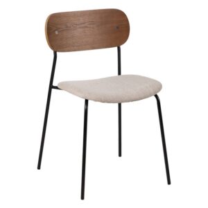 Silla Spencer Marrón y Crema de Tela y Metal para Salón - Elegancia y Comodidad 80 cm