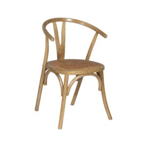 Silla Camden de Madera de Olmo y Ratán - Elegante y Cómoda, 81 cm, Ideal para Comedor y Terraza