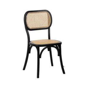 Silla Negra de Madera de Olmo Cyris 88 cm - Elegancia Clásica y Diseño Funcional para Comedores y Oficinas