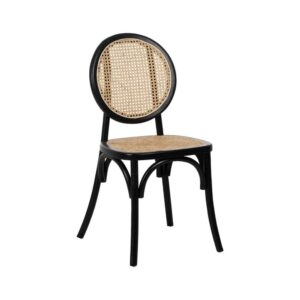 Silla Negra de Madera de Olmo Aelric 89 cm - Elegancia Contemporánea para Comedores y Oficinas