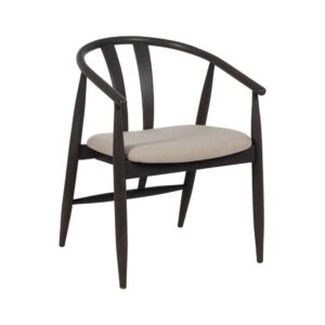 Silla Negra de Madera de Roble y Tela Acolchada 76 cm Sterling - Diseño Moderno y Confortable para Comedores y Salas de Estar