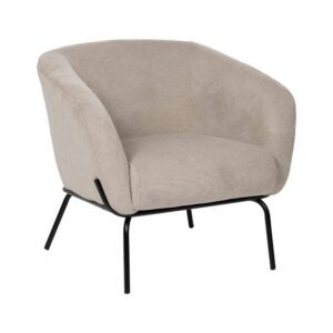 Sillón Beige Moderno con Patas de Metal - Diseño Compacto y Ergonómico para Salones y Espacios Acogedores - 68 cm