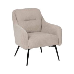 Sillón Beige Moderno con Patas de Metal - Diseño Ergonómico y Confortable 79 cm para Salones y Rincones de Lectura