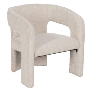 Sillón Beige de Tejido 100% Poliéster para Salón - Diseño Moderno y Confort Ergonomico 73 cm