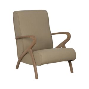 Sillón Beige de Madera con Asiento Acolchado y Respaldo Alto - Elegancia Clásica para Salones y Espacios de Relax, Soporta 130 kg, Diseño Ergonómico y Duradero