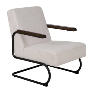Sillón Beige Moderno con Estructura Metálica y Tapizado Suave - 85 cm de Confort y Estilo para tu Hogar