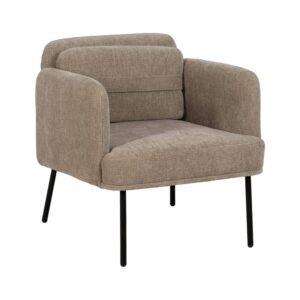 Sillón Beige Moderno de Tejido con Patas Metálicas - Diseño Elegante y Confortable para Salones y Dormitorios - 73 cm, Alta Calidad y Estilo Industrial