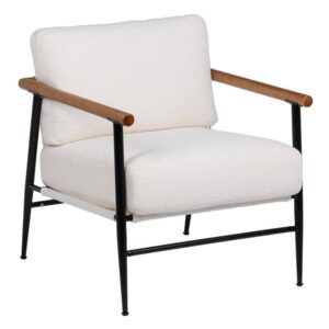 Sillón Blanco de Madera de Caucho 81 cm - Elegante y Cómodo para Salones y Estudios