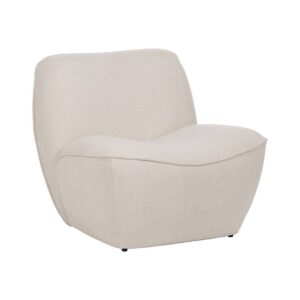 Sillón Blanco Moderno en MDF y Tejido 100% Poliéster para Salón - Diseño Elegante y Cómodo, 66 cm