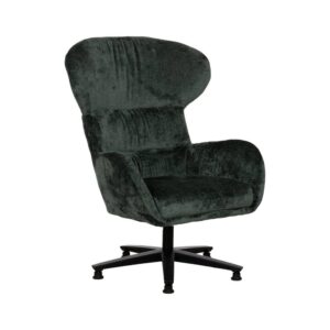 Sillón Giratorio Verde de Tejido y Metal - Diseño Ergonómico y Moderno para Salones y Oficinas - 104,5 cm de Altura, Confort y Estilo para tu Hogar