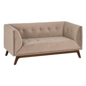 Sofá 2 Plazas Terciopelo Champán 156 cm - Elegante y Cómodo para tu Salón, Soporta 300 kg, Ideal para Descanso