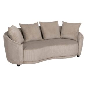 Sofá 3 Plazas Beige Tejido para Salón - Diseño Moderno y Cómodo, 197 cm, Cojines Desenfundables, Ideal para Espacios Acogedores