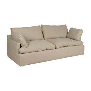 Sofá Beige de 3 Plazas con Tejido de Lino y Algodón, Estructura de Madera, 212 cm - Elegancia y Comodidad para tu Salón