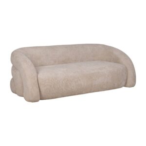 Sofá Beige de 2 Plazas en Tejido 100% Poliéster para Salón - Diseño Moderno y Elegante de 200 cm, Ideal para Comodidad y Estilo