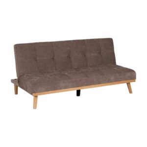 Sofá Cama Taupe en Chenilla con Patas de Caucho - Estilo y Funcionalidad para tu Salón, Conversión Práctica a Cama 178x107.5 cm, Alta Durabilidad y Confort