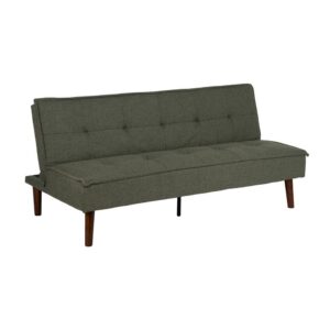 Sofá Cama Verde en Chenilla con Estructura de Madera - Diseño Moderno y Funcional, 181x101 cm, Ideal para Salones Contemporáneos