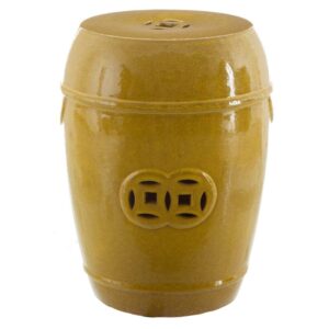 Taburete Amarillo de Cerámica 35 cm - Elegante y Versátil para Interiores y Exteriores con Drenaje