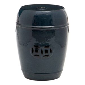 Taburete Azul de Cerámica Decorativo 48 cm - Elegante y Versátil para Interiores y Exteriores