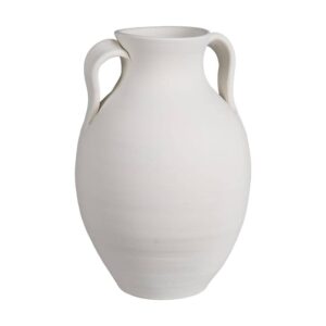 Vasija de Cerámica Gris Envejecido Hecha a Mano - 36 cm de Terracota, Ideal para Decoración y Plantas