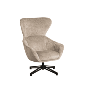 Sillón Giratorio Beige de Tejido y Metal 110 cm - Comodidad y Elegancia para Tu Hogar, Ideal para Salones y Espacios Modernos