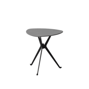 Mesa de Centro de Piedra Sinterizada Imitación Mármol Negro 50x50x52 cm