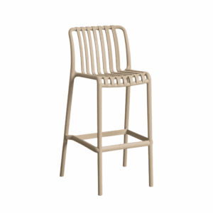 Taburete Beige de Polipropileno Exterior 51x50x102 cm, No Apilable