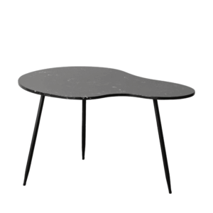 Mesa de Centro Negro de Hierro y Mármol 80x58x45 cm