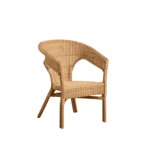 Silla de Ratán Color Miel para Salón - Elegante y Apilable, 78 cm de Altura, Ideal para Comedor y Rincón de Lectura