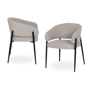 Pack de 2 Sillas Drennan Gris Tejido con Patas de Hierro - Diseño Moderno y Confort Ergonomico (79 cm) - Ideal para Comedor y Despacho, Sin Montaje, Resistencia 140 kg