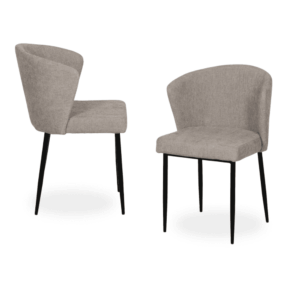 Pack de 2 Sillas Modernas Radley en Gris de Poliester con Base Metálica - Diseño Ergonómico y Confort Superior 80 cm