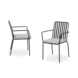 Pack de 2 Sillas Antracita para Exterior Briggs - Diseño Moderno, Apilables y Resistentes al Clima, 87 cm de Altura, Comodidad y Estilo para Jardín y Terraza