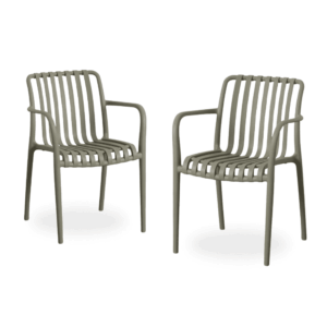 Pack de 2 Sillas Terracota Apilables de Polipropileno para Exterior - Diseño Moderno y Ergonómico para Terrazas y Jardines 81 cm